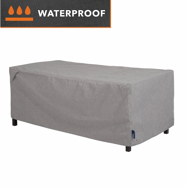 Modern Leisure Garrison Patio Ottoman/Coffee Table/Fire Pit Cover, Waterproof, 48 in. Lx25 in. Wx18 in. H, Granite 3002 - main